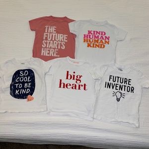 Lot Bundle of 5 girls/unisex logo t-shirts 3T